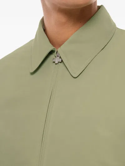 Fursac Zip-front Collared Jacket In Green