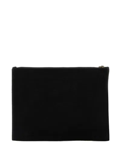 Isabel Marant Zip-fastening Cotton Clutch In Black