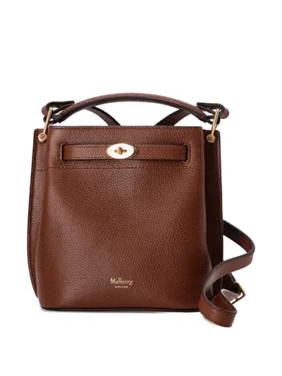 Mulberry Islington Grained Leather Bucket Bag In Brown