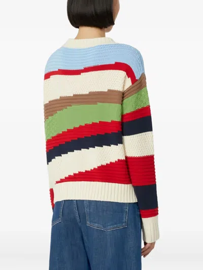 Weekend Max Mara Striped Crew Neck Knit Sweater In Multi