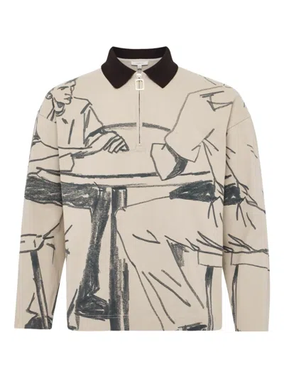 Jw Anderson Rugby Polo Shirt With Print In Neutral