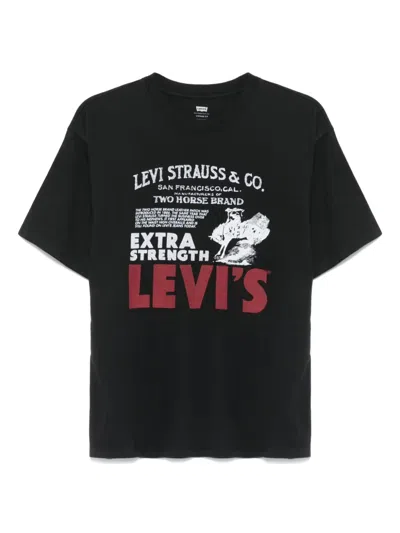 Levi's Archive Cowboy Poster Print Vintage Oversized T-shirt In Black