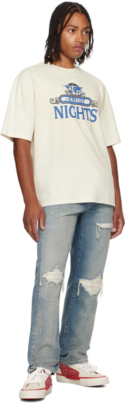 Amiri Night Graphic Print Crewneck T-shirt In Neutral