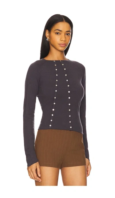 With Jean Demi Top In Navy