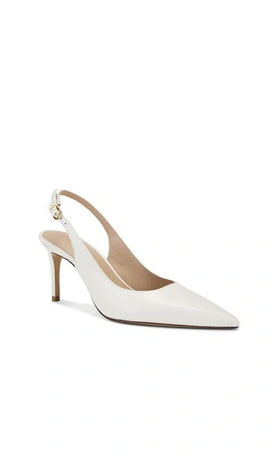 Stuart Weitzman Stuart Power 75 Pointed Toe Slingback Pump In White