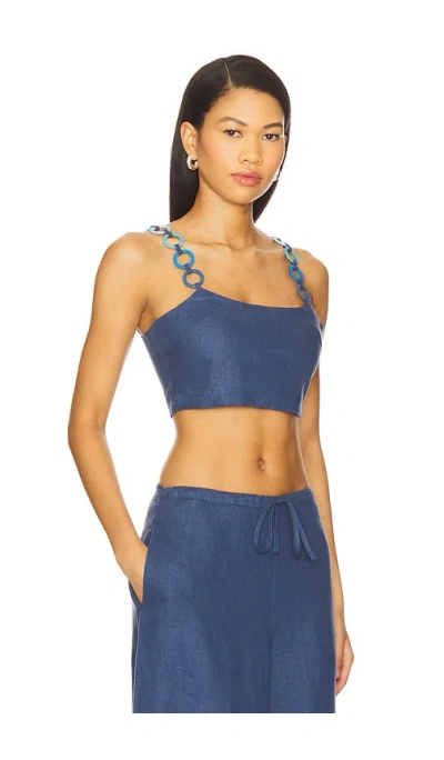 Saudade Cascade Top In Blue