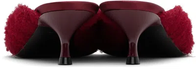Victoria Beckham 45mm Sloan Pointed-toe Fringed Mules In Red
