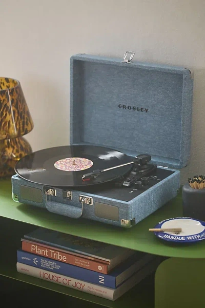 Crosley Cruiser Plus Bluetooth Record Player In Tinted Denim At Urban Outfitters In Blue