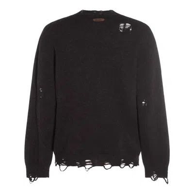 Moschino Couture Shetland Wool Pullover In Brown