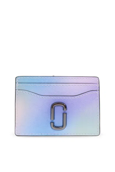 Marc Jacobs The Card Case Wallet In Multicolor Leather In Blue
