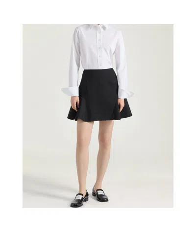 Givenchy Grain De Poudre Wool Mini Skirt In Black