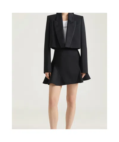 Givenchy Grain De Poudre Wool Mini Skirt In Black