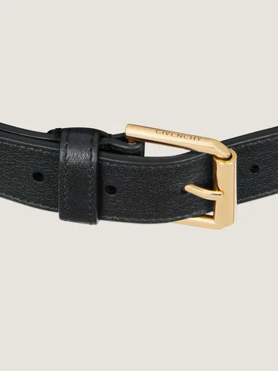 Givenchy Voyou Belt In Shiny Leather In Black