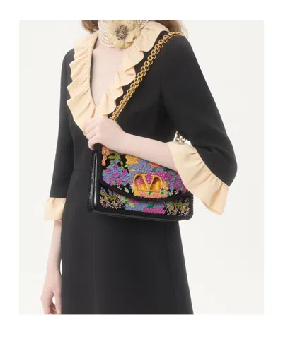 Valentino Garavani Vain Embroidered Shoulder Bag Woman Multicolour Uni