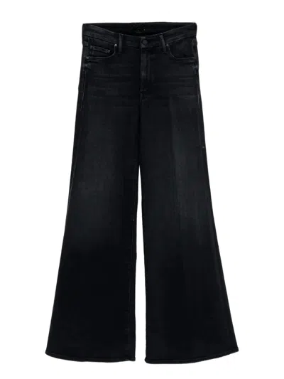 Mother 'the Hustler Roller Sneak' Jeans In Black