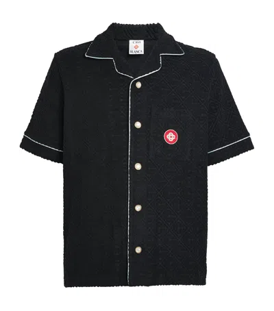 Casablanca Mens Towelling Monogram Shirt In Black