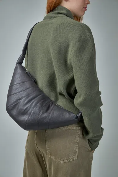 Lemaire Cross-body Bag With Adjustable Strap And Textured Finish In Brown