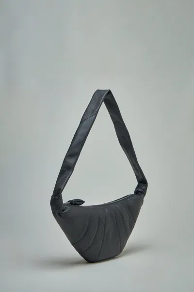 Lemaire Medium Croissant Bag Soft Grained Leather In Black