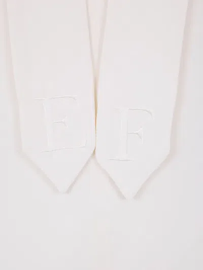 Elisabetta Franchi Long Sleeve Top With Bow And Embroidery In White