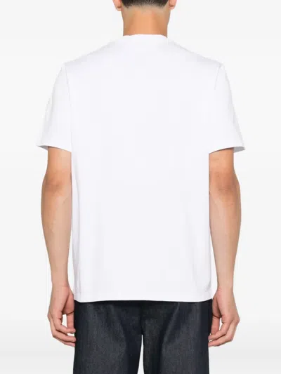 Moncler Mens White Graphic-print Crewneck Cotton T-shirt