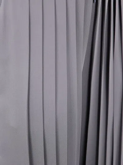 Giorgio Armani Pleated Silk Trousers In Gray