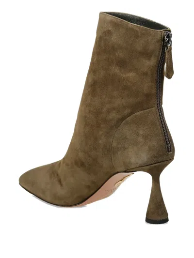 Aquazzura Love Suede Ankle Bootie 75 In Green