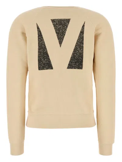 Valentino Graphic Print Crew Neck Knitwear Sweatshirt In Burgundy
