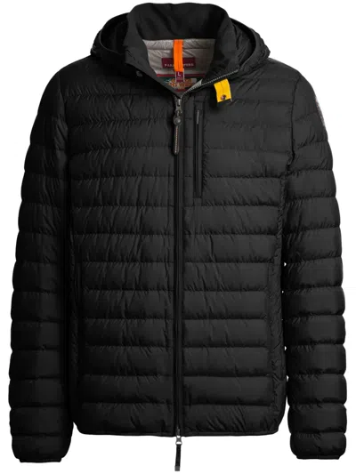 Parajumpers Quilted Padded Jacket With Hood And Striking Strap Detail In Black