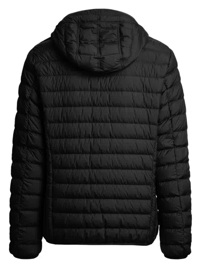 Parajumpers Quilted Padded Jacket With Hood And Striking Strap Detail In Black