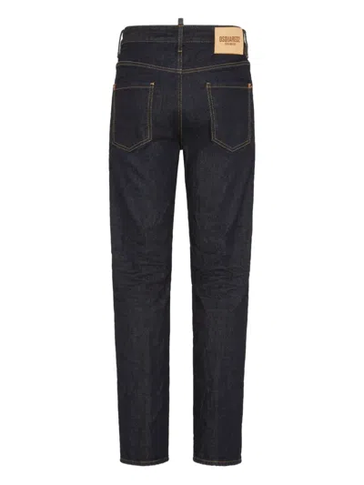 Dsquared2 Logo-patch Jeans In Blue