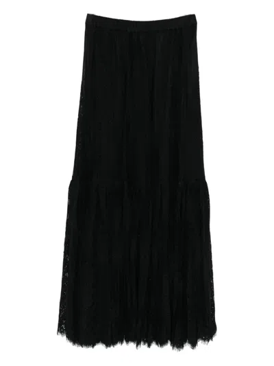 Herskind Patsy Lace Tiered Maxi Skirt In Black