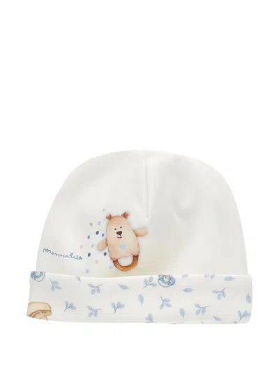 Monnalisa Printed Beanie In White