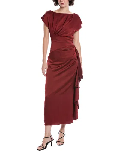 Lela Rose Florence Midi Dress In Red