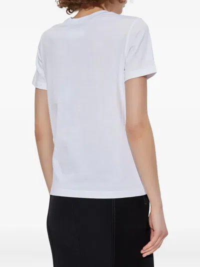 Versace Jeans Couture White Cotton Crew Neck T-shirt With Print In White