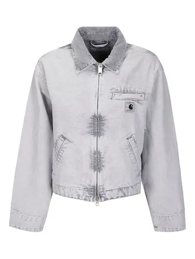 Carhartt Emery Jacket With Collar And Pockets In Gray