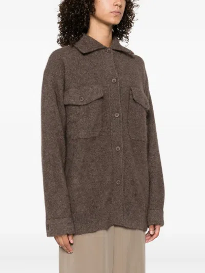 P.a.r.o.s.h P. A.r. O.s. H. Cardigan With Classic Collar In Brown