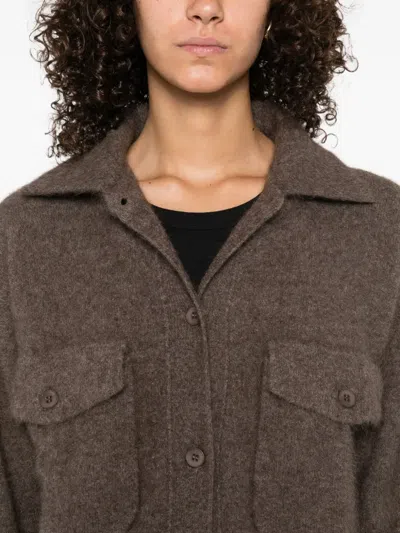 P.a.r.o.s.h P. A.r. O.s. H. Cardigan With Classic Collar In Brown