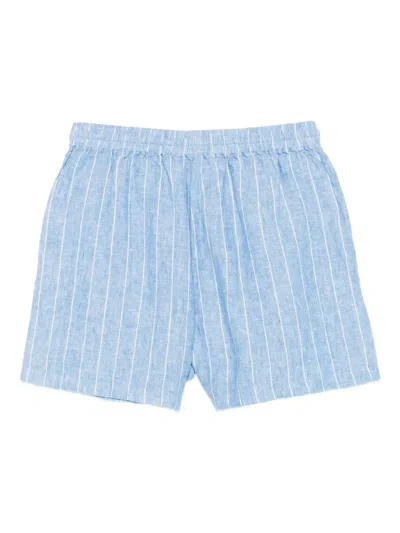 Samsoe & Samsoe Maren String Pinstriped Shorts In Blue