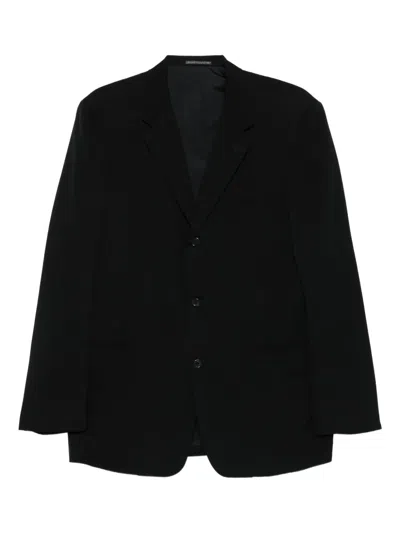 Pre-owned Yohji Yamamoto 1990s Wool Buttoned Jacket In Black