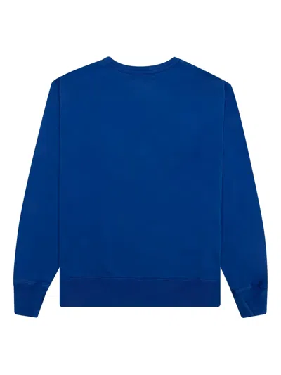 Emotionally Unavailable Flower-graphic Crew-neck Sweater In Blue