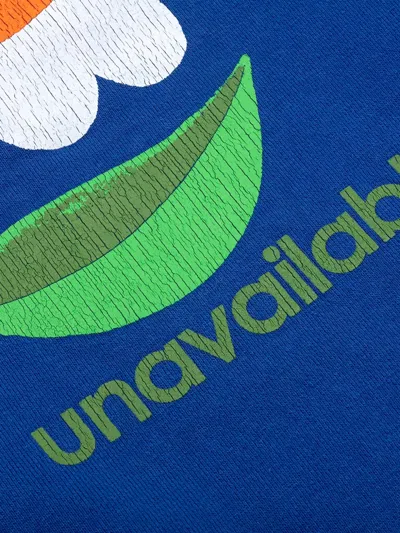 Emotionally Unavailable Flower-graphic Crew-neck Sweater In Blue