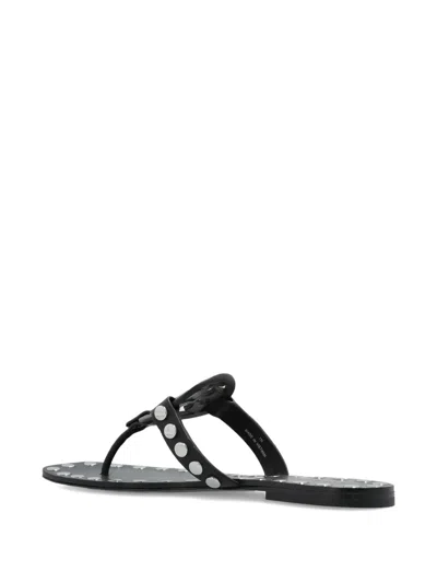 Tory Burch Leather Sandals With Logo On The Front In White