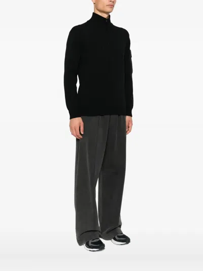 C.p. Company Half-zip Sweater In Black