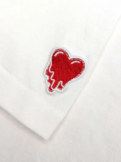 Emotionally Unavailable Melting-heart Logo T-shirt In White