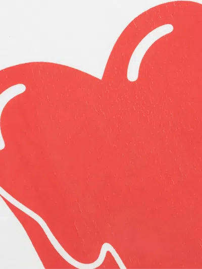 Emotionally Unavailable Melting-heart Logo T-shirt In White