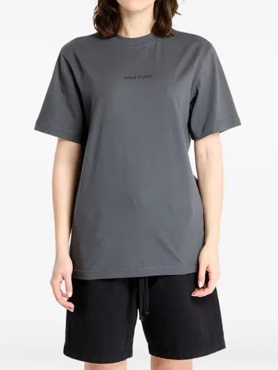Daily Paper Tin Lid Logo-print Graphic T-shirt In Gray