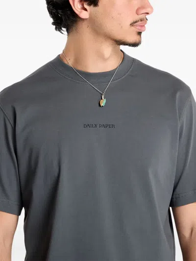 Daily Paper Tin Lid Logo-print Graphic T-shirt In Gray