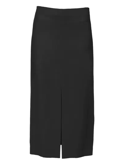 Carven Centre-front Button Midi Skirt In Black