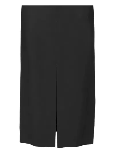 Carven Centre-front Button Midi Skirt In Black