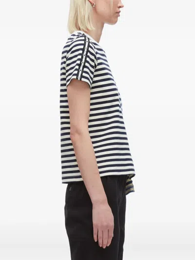 3.1 Phillip Lim Patchwork Striped Cotton T-shirt In Black